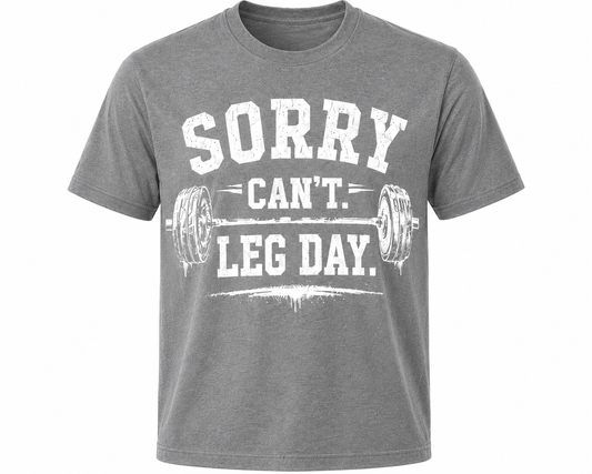 Sorry Can't. Leg Day. (Men - Grey)
