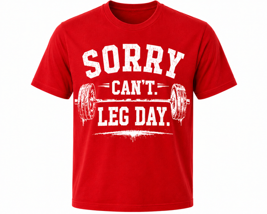 Sorry Can't. Leg Day. (Women - Red)